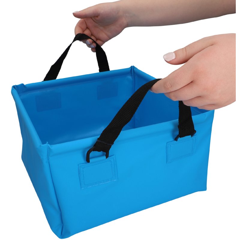 Cartrend opvouwbare afwasbak vierkant 15 liter blauw